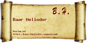 Baar Heliodor névjegykártya